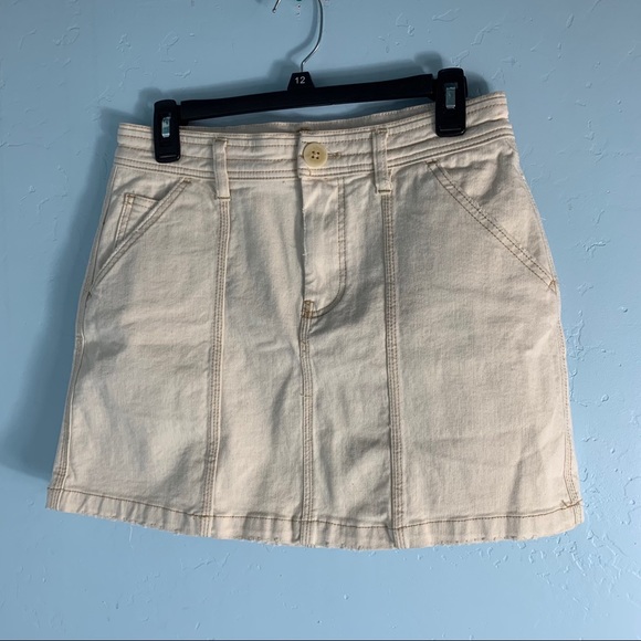 Free People Cream Topstitch Mini Skirt - Picture 2 of 11
